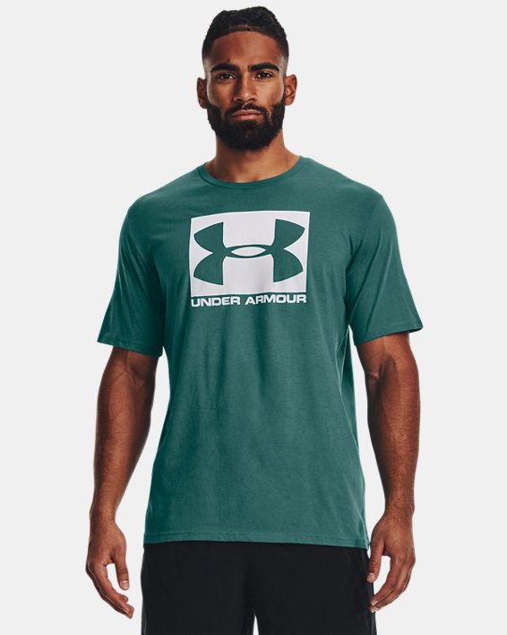 Herren UA Boxed Sportstyle Kurzarm-T-Shirt, Green, pdpMainDesktop image number 0